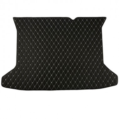 Inexpensive Black and White Stitching Luxury Leather Diamond Trunk Base Mats